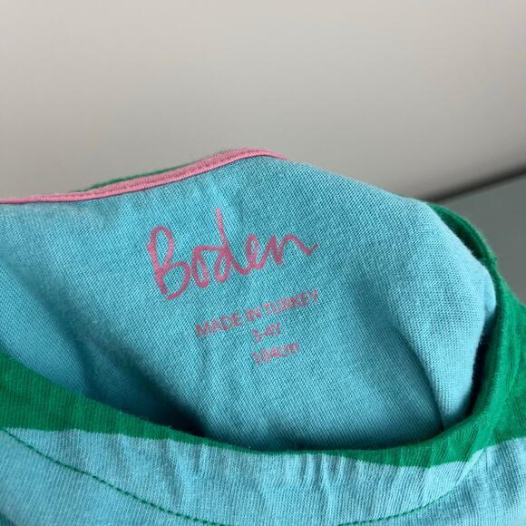 Mini Boden Chunky Rainbow Striped Short Sleeve Breton Tee Shirt 3-4 - Picture 4 of 7